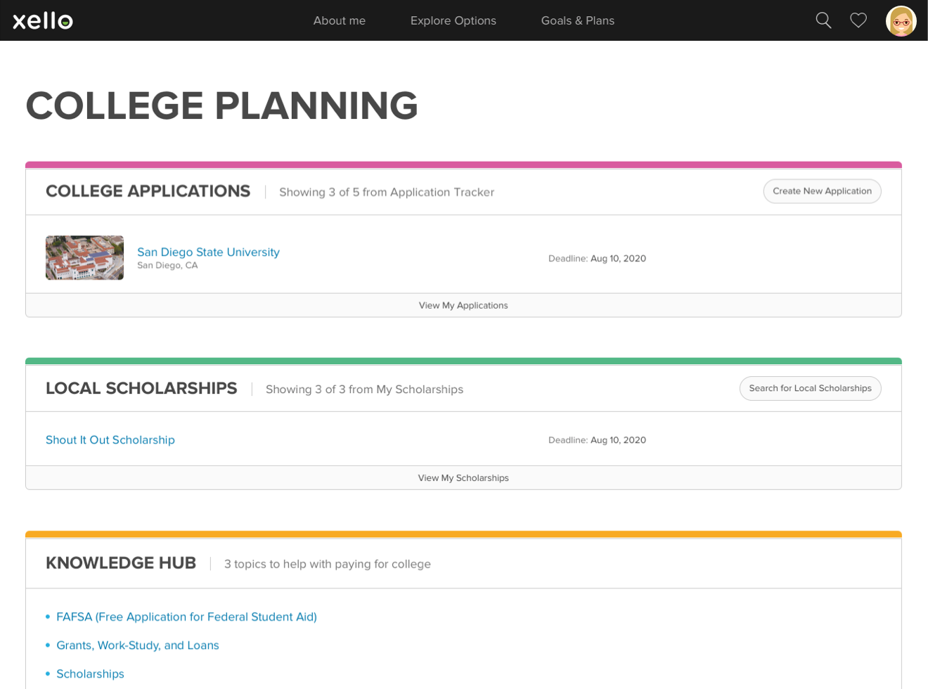 College Planning hub